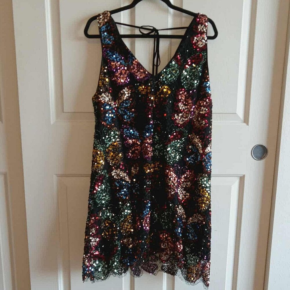 Free People Multicolor Sequin Mini Dress - Picture 3 of 9